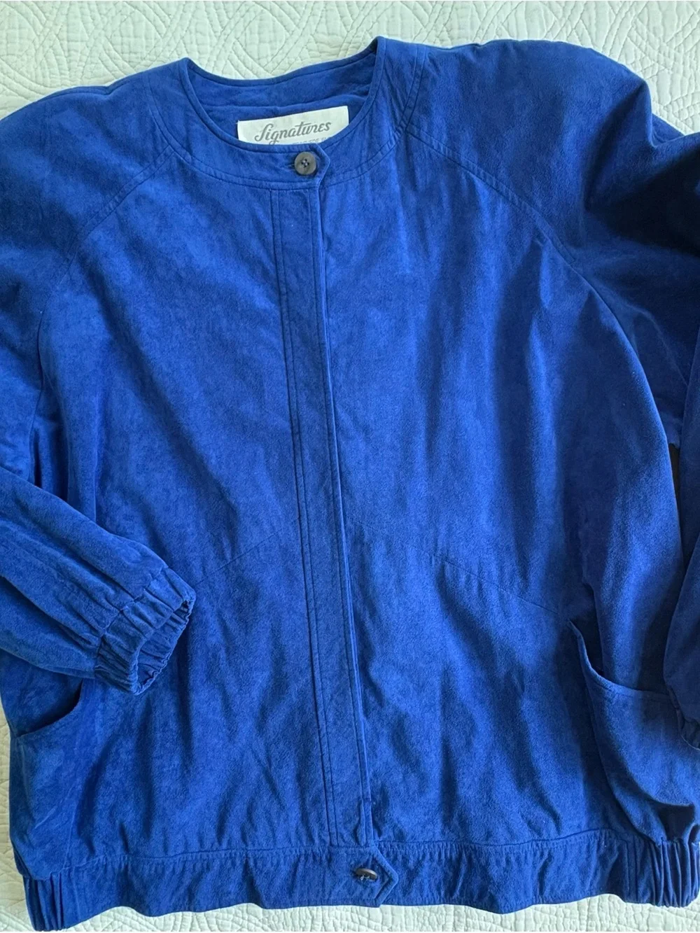 Vegan SuedeCobalt Blue Vintage Ultrasuede Jacket Size 16